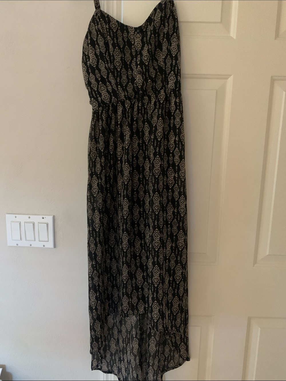 HeartSoul Black Maxi Dress with Cream Paisley Print